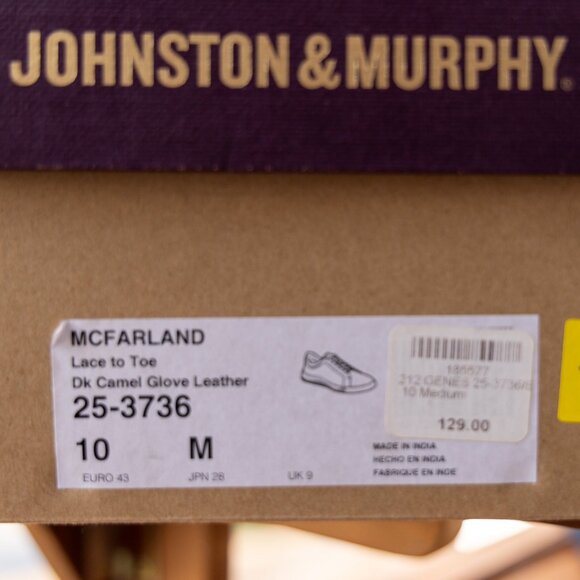 Johnston & Murphy Men's McFarland Lace-to-Toe Size 10 - Picture 4 of 5